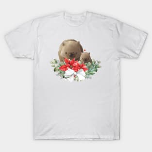 Cute Botanical Christmas Wombats T-Shirt